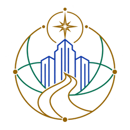 Geometric city icon for business numerology