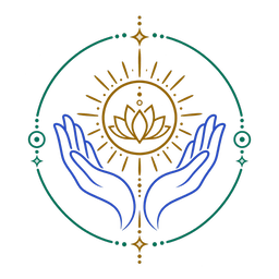 Open hands and lotus icon for energy healing